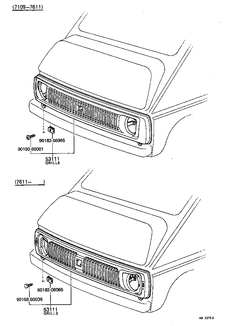 53101-95095 GRILLE, RADIATOR product image