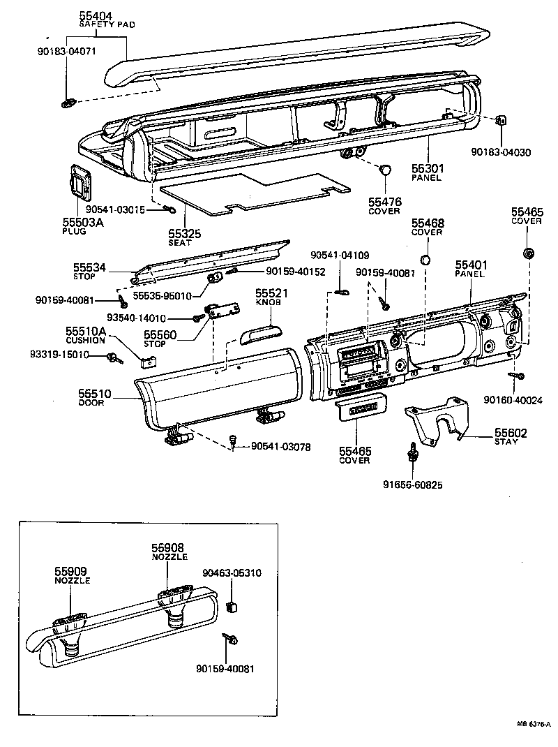 55952-95010 NOZZLE SUB-ASSY, DEFROSTER, LH product image