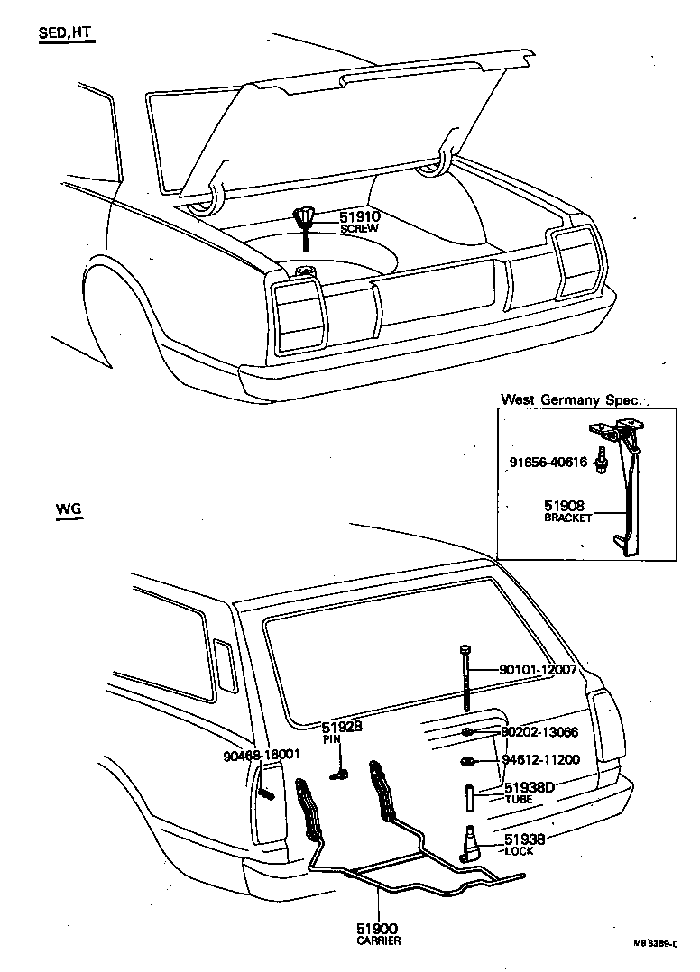 51908-91600 BRACKET SUB-ASSY, SPARE WHEEL CARRIER product image