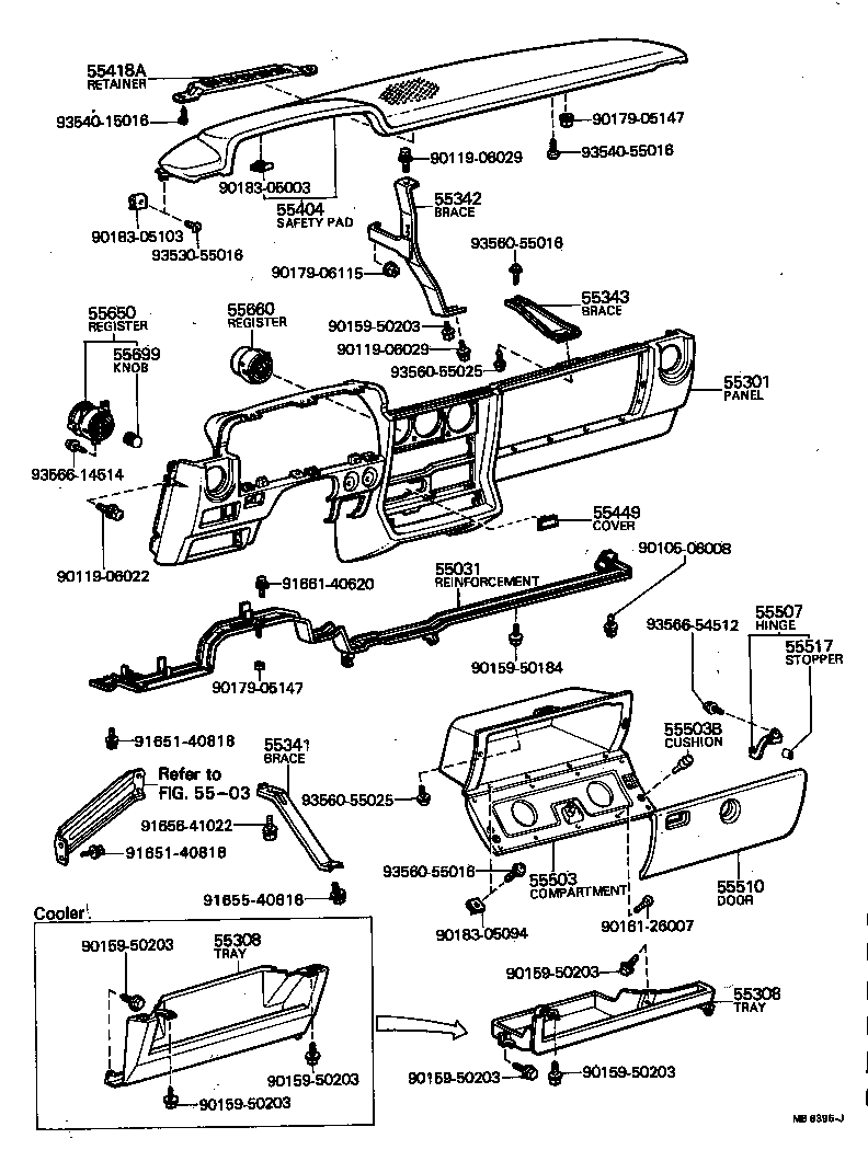 55307-22110 BRACE, INSTRUMENT PANEL, NO.2 product image