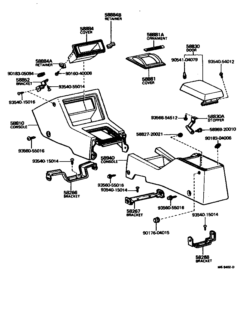 Toyota 58811-22100-03 CONSOLE ASSY