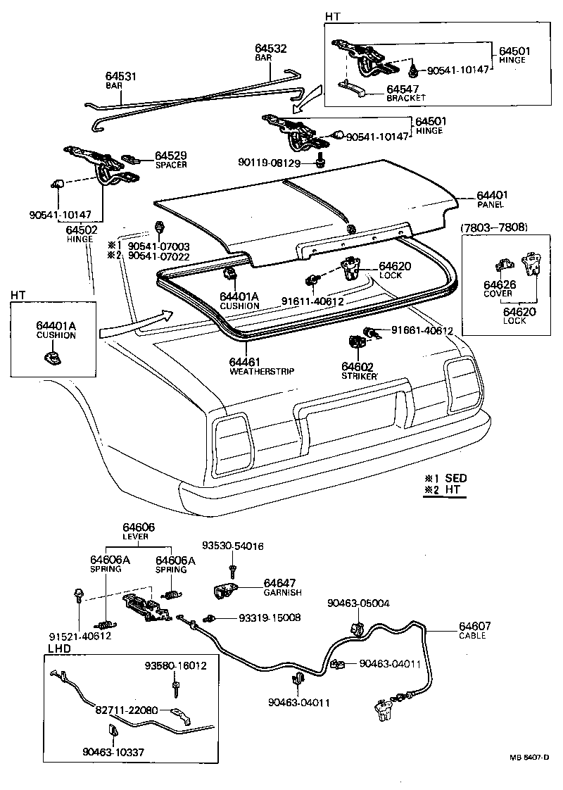 64610-22010 LOCK ASSY, LUGGAGE COMPARTMENT DOOR product image