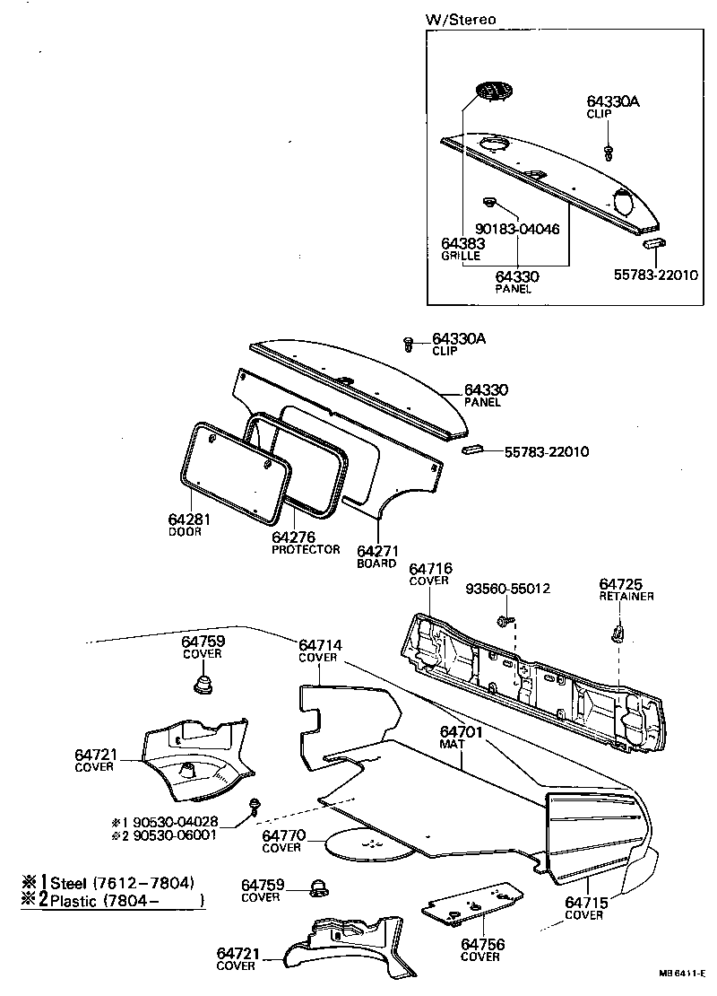 64330-95809-01 PANEL ASSY, PACKAGE TRAY TRIM product image