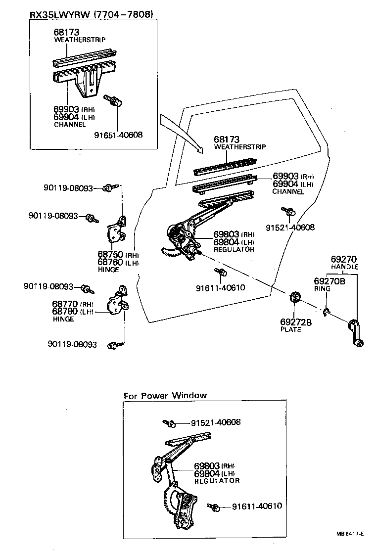 69840-22030 REGULATOR SUB-ASSY, REAR DOOR WINDOW, LH product image