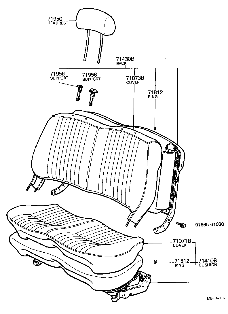 71430-22650-03 BACK ASSY, FRONT SEAT(FOR BENCH TYPE) product image