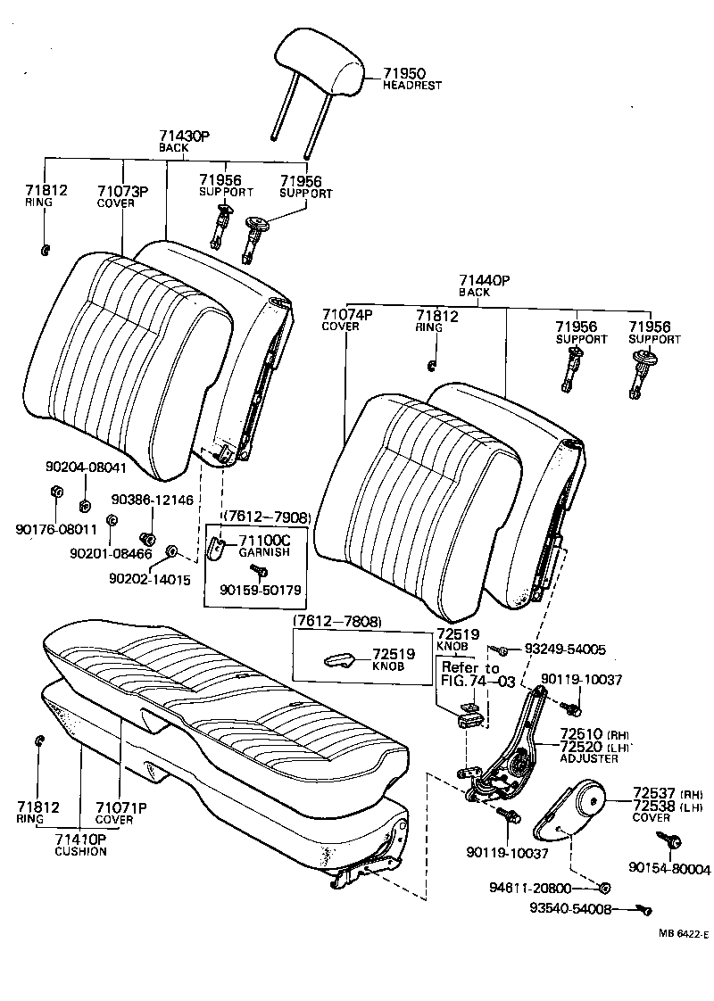 71430-22650-03 BACK ASSY, FRONT SEAT(FOR BENCH TYPE) product image