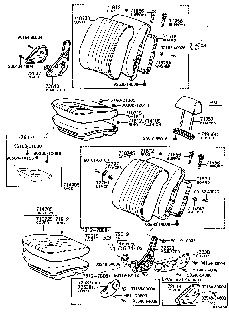 71430-22650-03 BACK ASSY, FRONT SEAT(FOR BENCH TYPE) product image