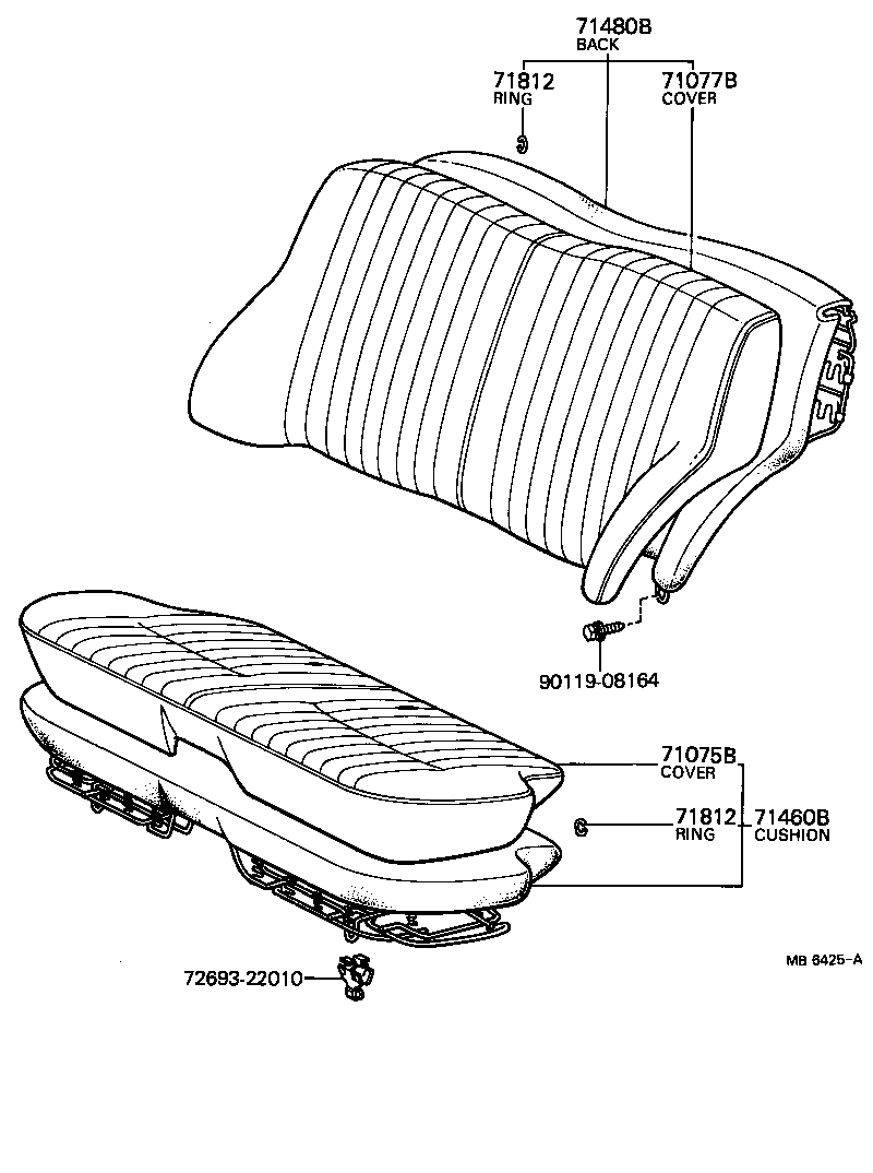 71808-91503 STOPPER SUB-ASSY, REAR SEAT BACK, RH product image