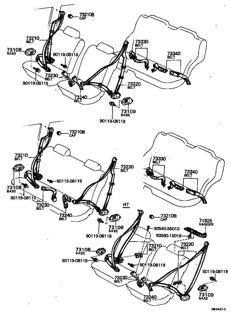 73108-22010 BASE SUB-ASSY, FRONT SEAT BELT ANCHOR, RH product image