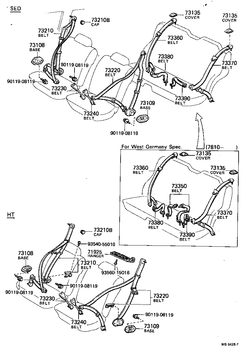 73108-22010 BASE SUB-ASSY, FRONT SEAT BELT ANCHOR, RH product image
