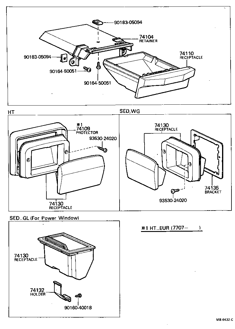 74239-30020 HOLDER, REAR ASH RECEPTACLE product image