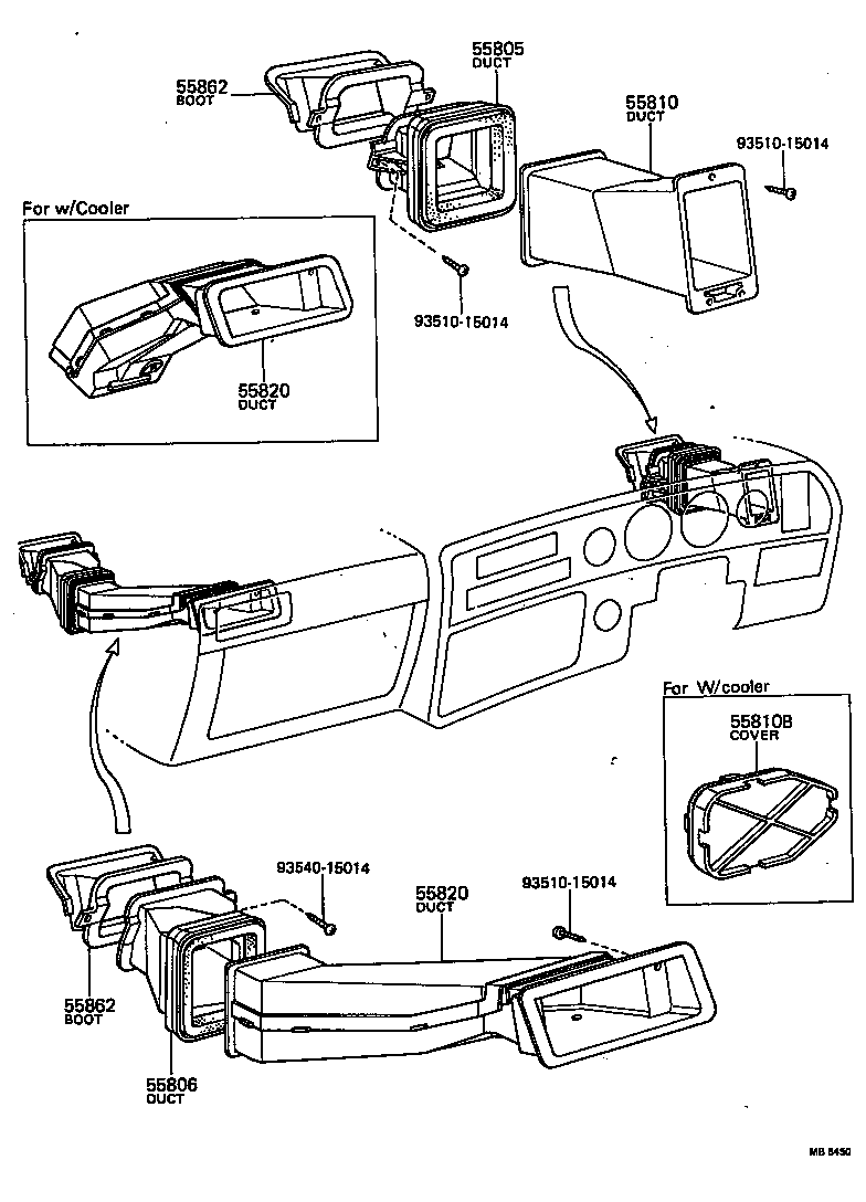 55804-20030 DUCT SUB-ASSY, SIDE VENTILATOR, NO.2 LH product image