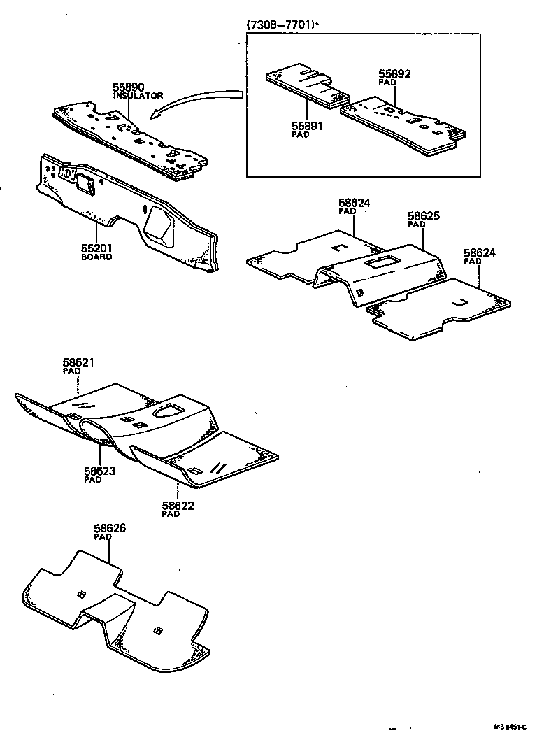 55780-20010 INSULATOR ASSY, COWL TOP product image