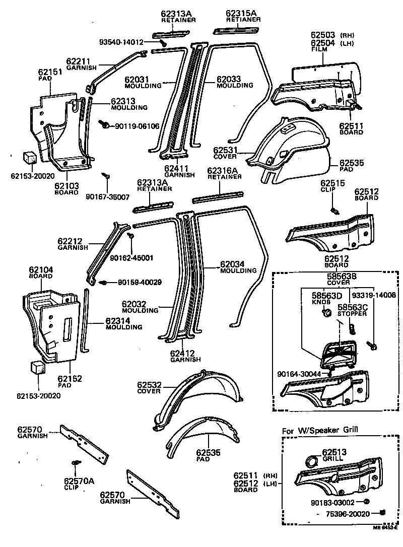 62312-20060 WEATHERSTRIP, ROOF SIDE RAIL, LH product image
