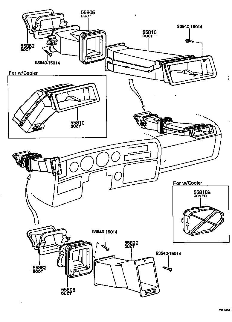 55804-20030 DUCT SUB-ASSY, SIDE VENTILATOR, NO.2 LH product image
