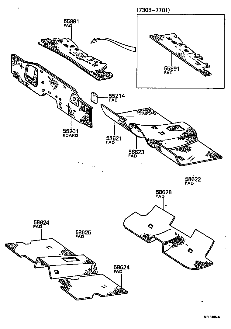 55780-20010 INSULATOR ASSY, COWL TOP product image