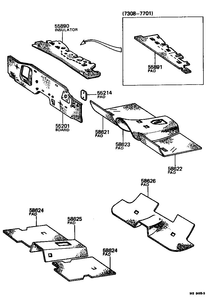 Toyota 55201-20191 BOARD SUB-ASSY, DASH PANEL SILENCER