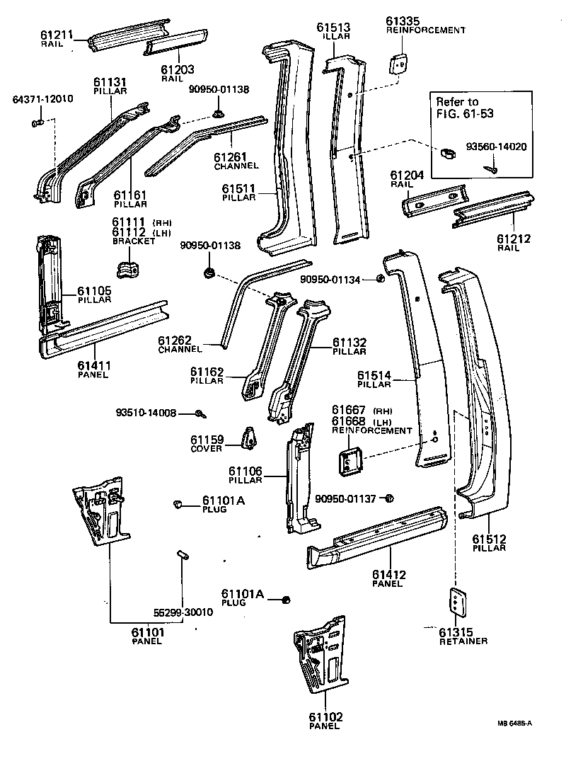 61102-89110 PANEL SUB-ASSY, COWL SIDE, LH product image