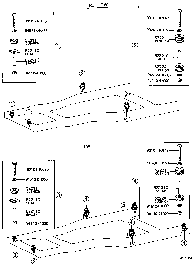 90440-14045 SPACER(FOR BODY MOUNTING NO.1 CUSHION) product image