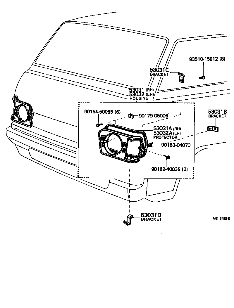 53138-95A01 PROTECTOR, HEADLAMP DOOR, RH product image