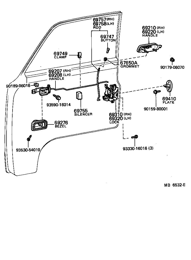 69720-95A00 HANDLE SUB-ASSY, FRONT DOOR INSIDE, LH product image
