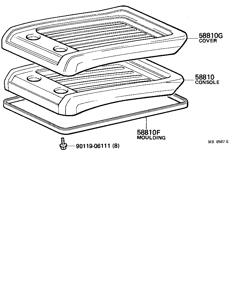 58839-95A01 COVER, CONSOLE BOX product image