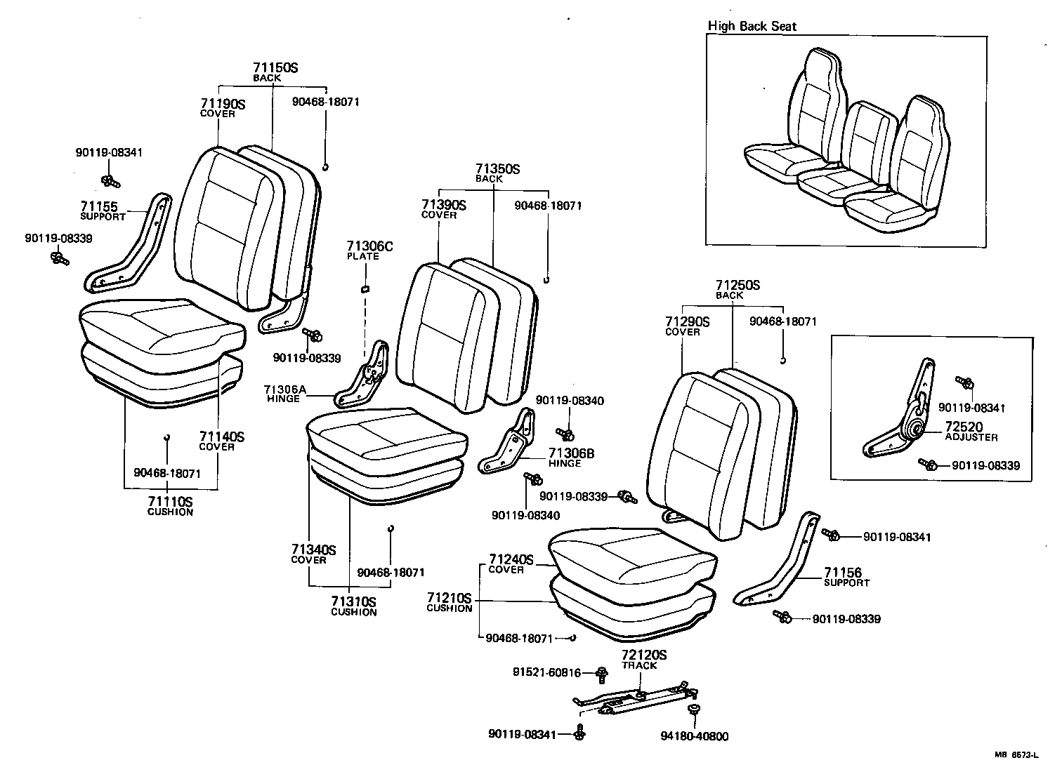 71508-95A02 COVER ASSY, NO.2 SEAT CUSHION product image
