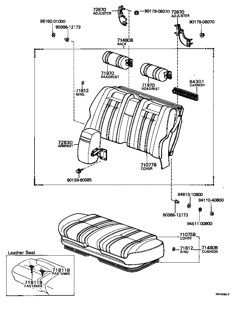 71820-91402-01 ARMREST ASSY, REAR SEAT, CENTER product image