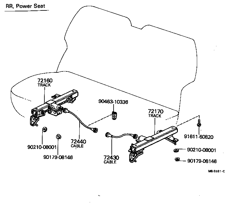 72130-91407 TRACK ASSY, RH SEAT, INNER product image