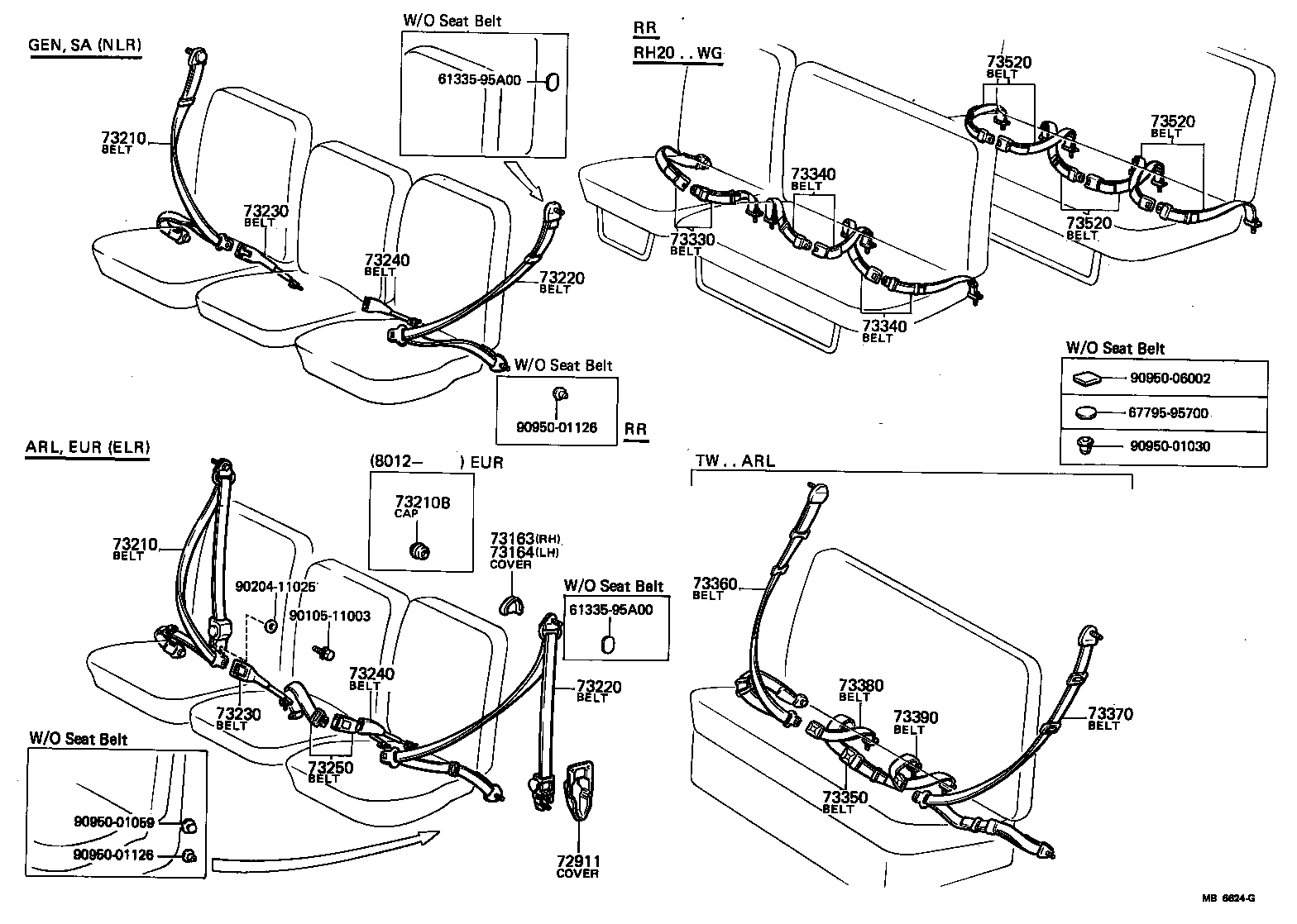 72901-95A00 BELT ASSY, FRONT SEAT OUTER, RH product image