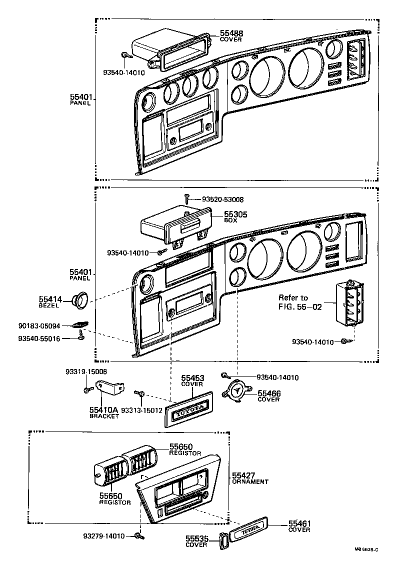 55404-12480 PANEL SUB-ASSY, INSTRUMENT CLUSTER FINISH product image
