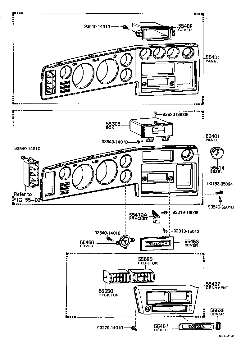 55404-12480 PANEL SUB-ASSY, INSTRUMENT CLUSTER FINISH product image