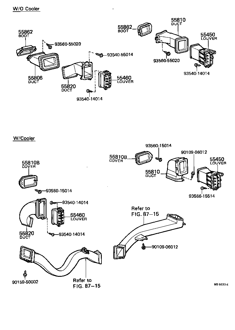 55841-12010 DUCT SUB-ASSY, SIDE VENTILATOR, NO.2 RH product image