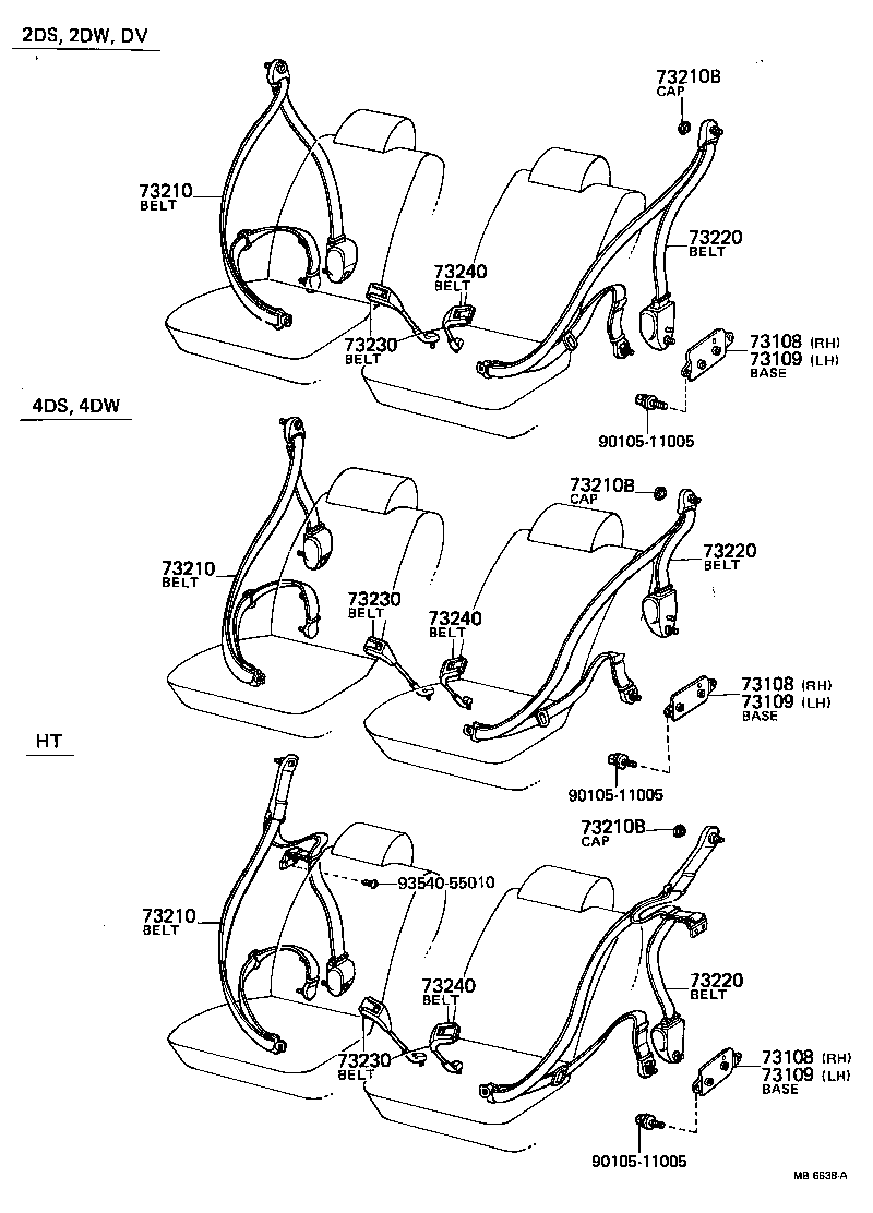 73210-12030 BELT ASSY, FRONT SEAT OUTER, RH product image
