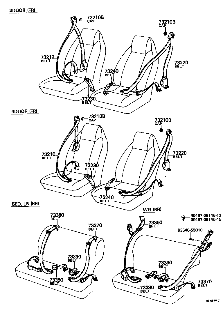 73210-12030 BELT ASSY, FRONT SEAT OUTER, RH product image