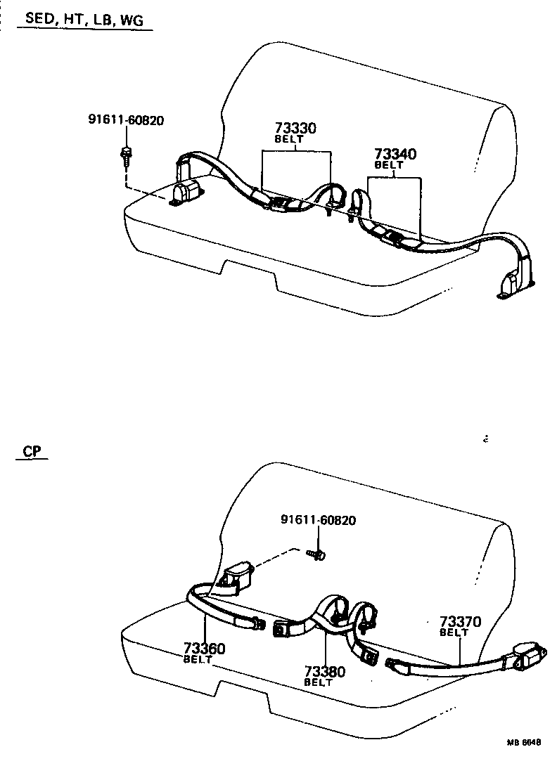 73240-12010 BELT ASSY, FRONT SEAT INNER, LH product image