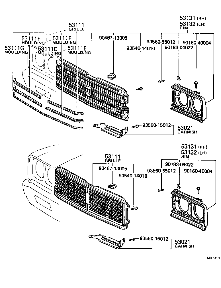 53101-30130 GRILLE, RADIATOR product image