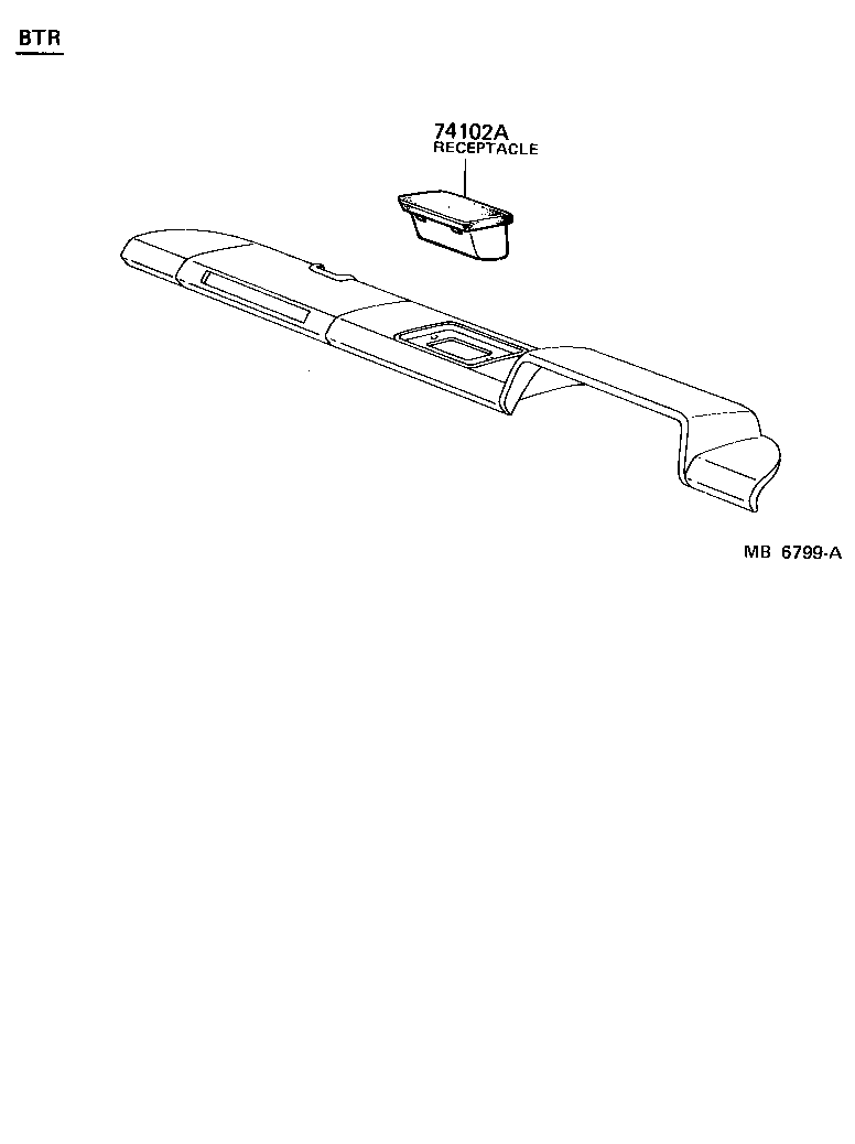 74110-95212 RECEPTACLE ASSY, FRONT ASH product image