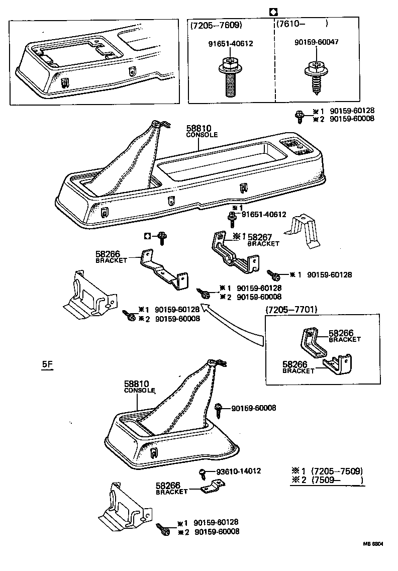 58810-89104 CONSOLE ASSY product image