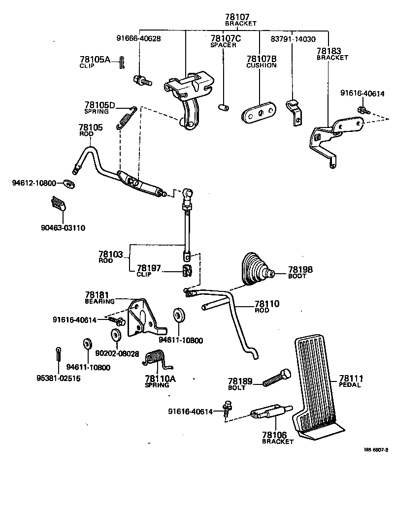 78101-89109 ROD ASSY, ACCELERATOR PEDAL product image