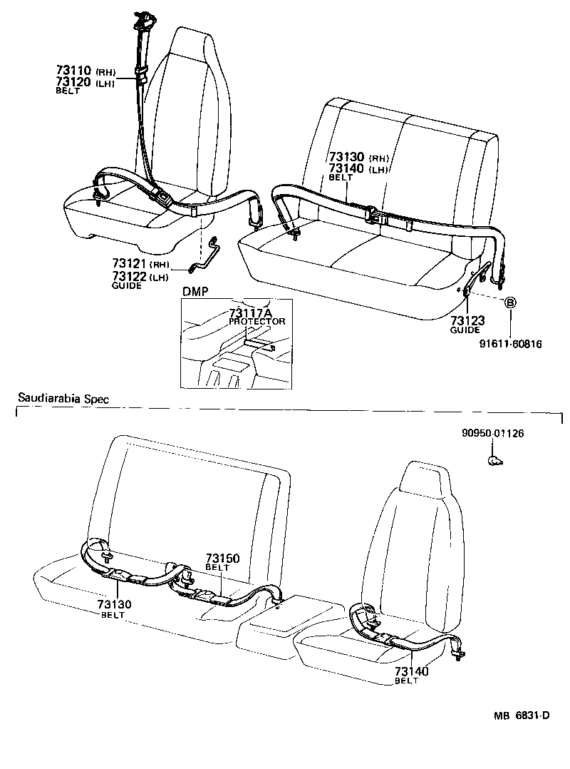 71880-95210 BELT ASSY, FRONT SEAT LAP TYPE, RH product image