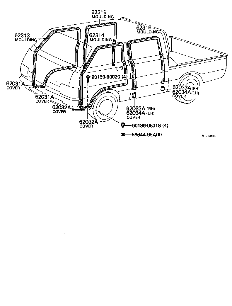 58622-95A00 COVER, FRONT DOOR OPENING, LH product image