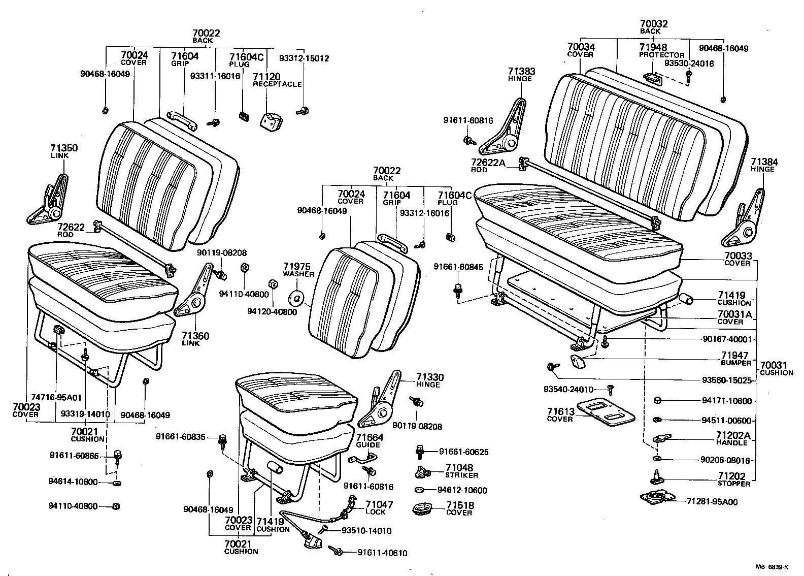 71508-95A02 COVER ASSY, NO.2 SEAT CUSHION product image