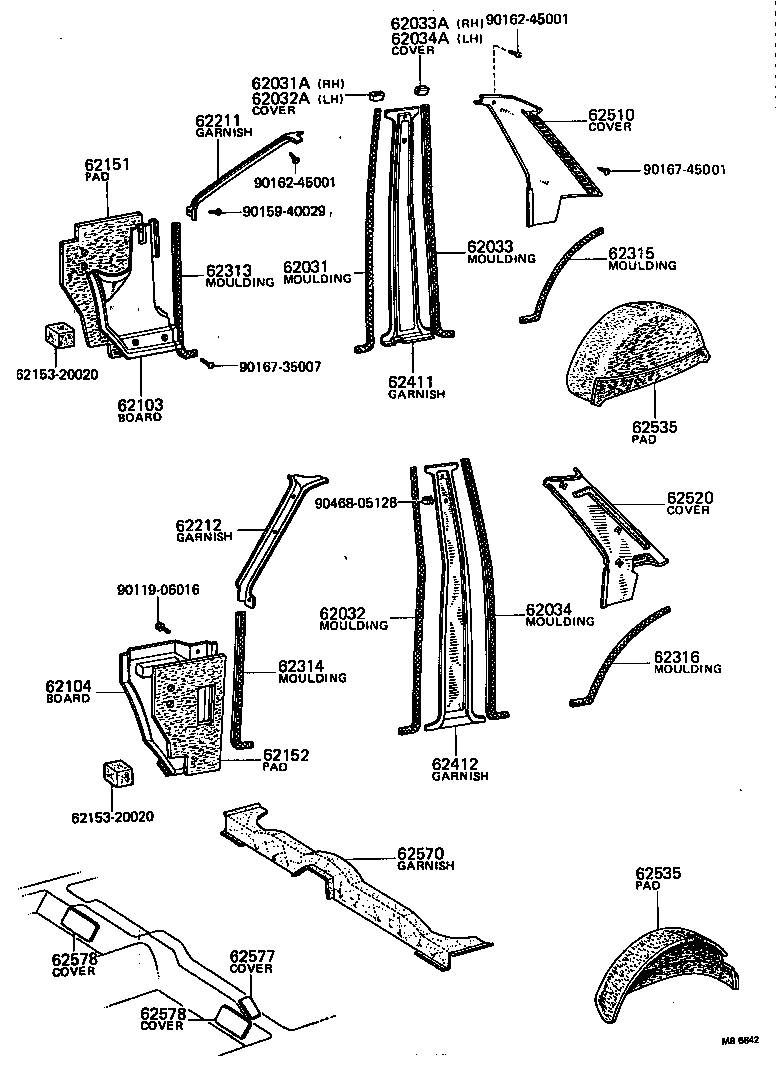 62312-20060 WEATHERSTRIP, ROOF SIDE RAIL, LH product image