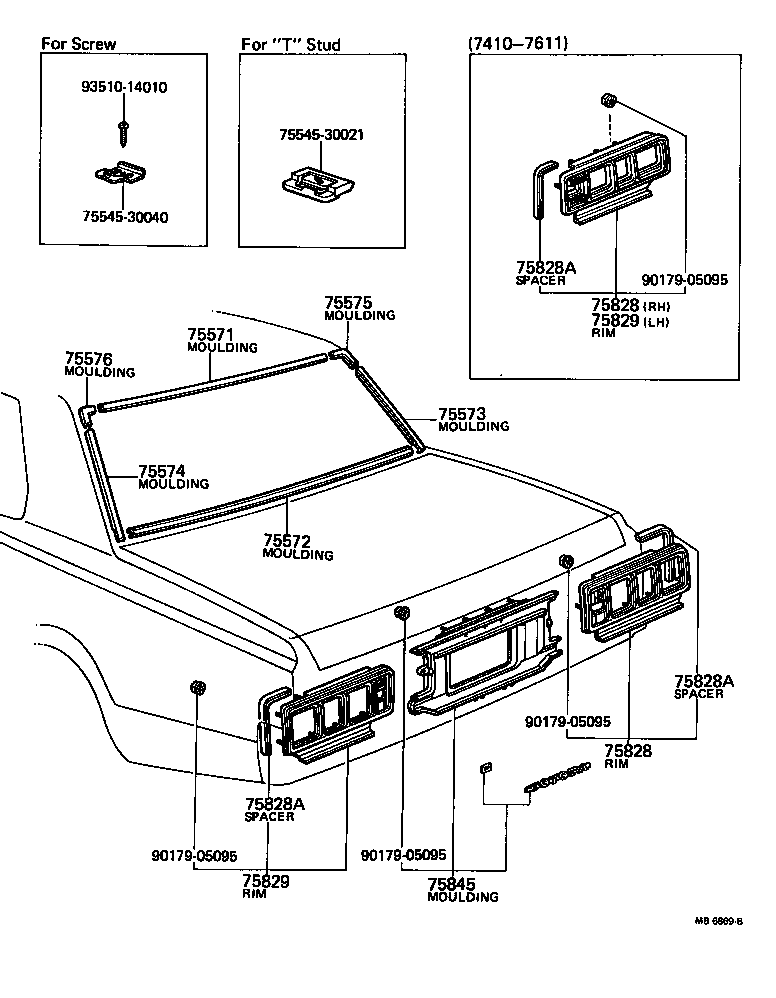 75575-30090 MOULDING, BACK WINDOW, LOWER product image