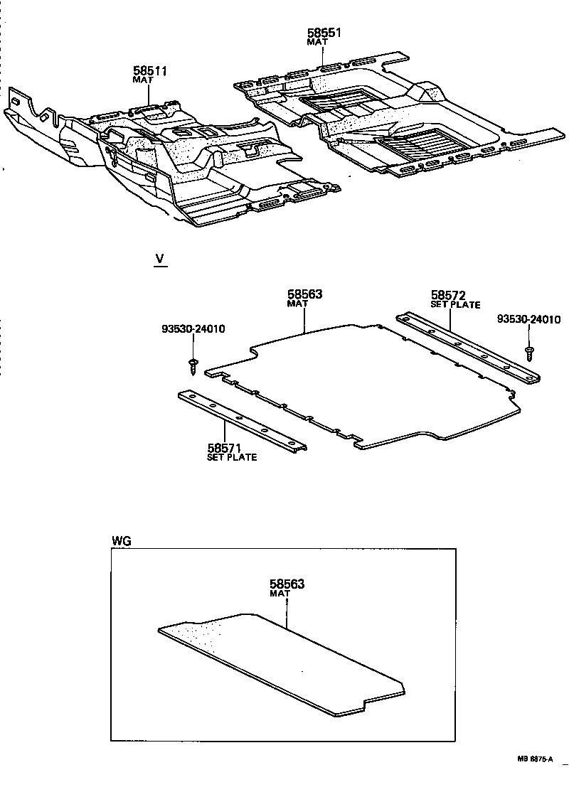 58574-91701 SET PLATE, REAR FLOOR MAT, REAR product image