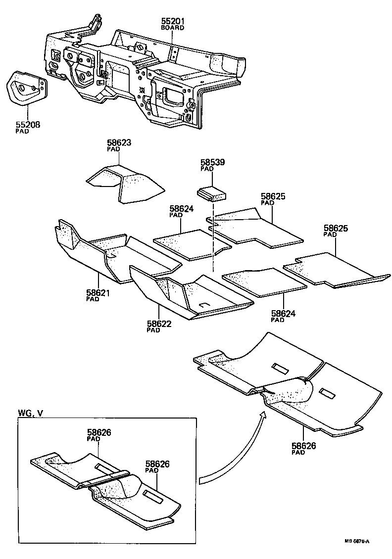 58657-30040 PAD, FLOOR SILENCER, REAR product image
