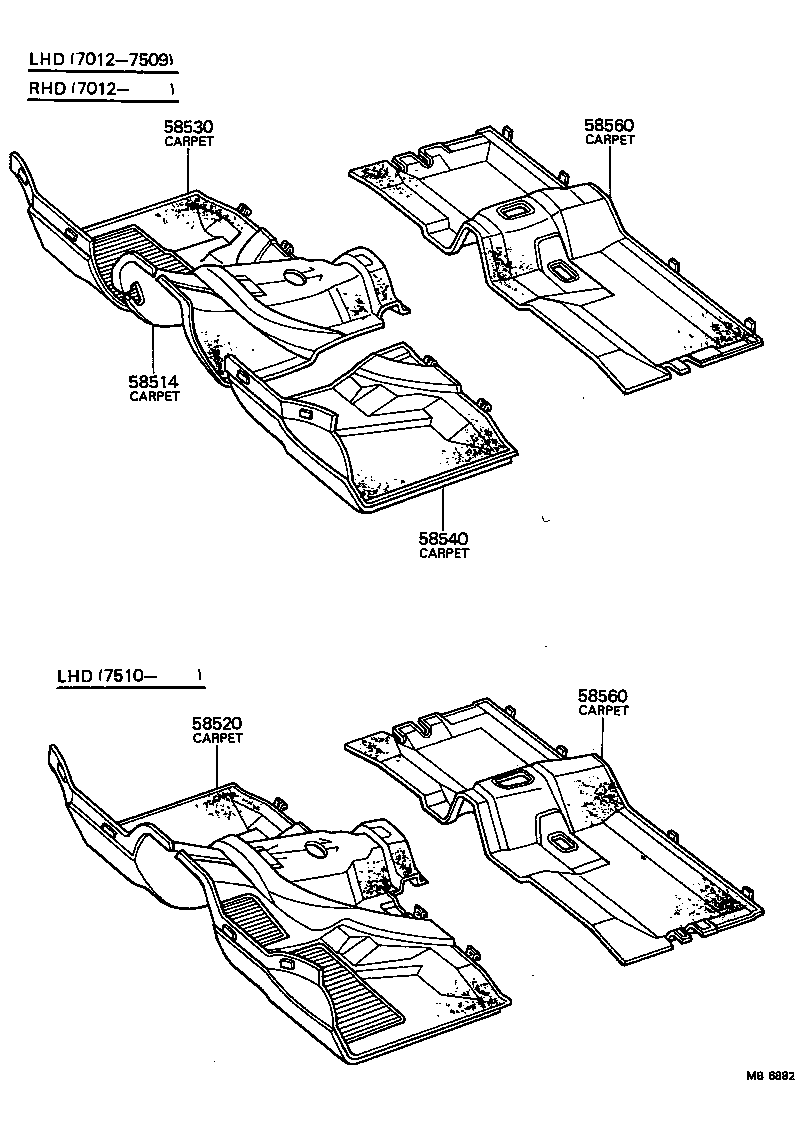 58560-14010-01 CARPET ASSY, FLOOR, REAR product image