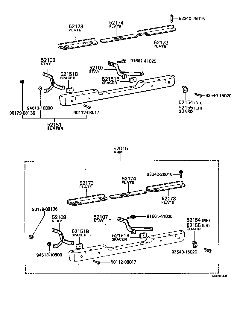 52015-89802 ARM SUB-ASSY, REAR BUMPER product image