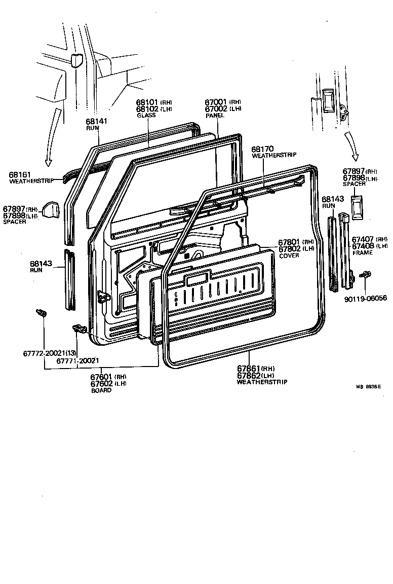 67002-90364 PANEL SUB-ASSY, FRONT DOOR, LH product image